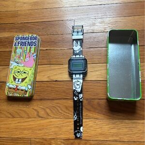 SET OF 4 VARIETY SpongeBob SquarePants Watch with Tin Case
